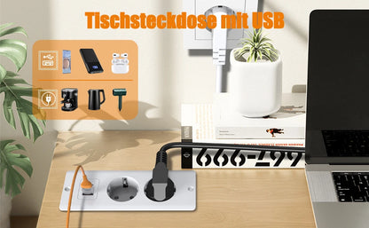 German Standard Dual Socket with PD 20W USB-C & 2.4A USB Fast Charging