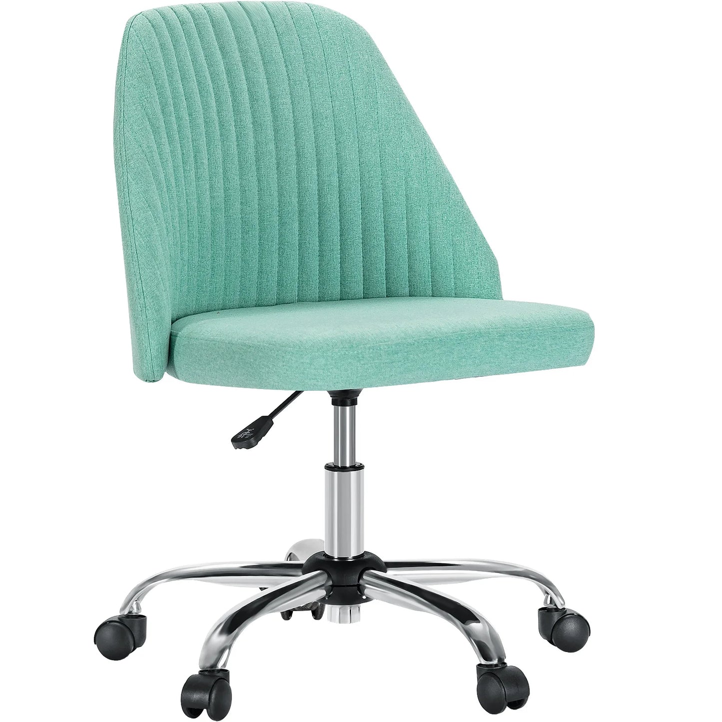 Modern Armless Swivel Desk Chair - Adjustable Height Vanity Task Chair