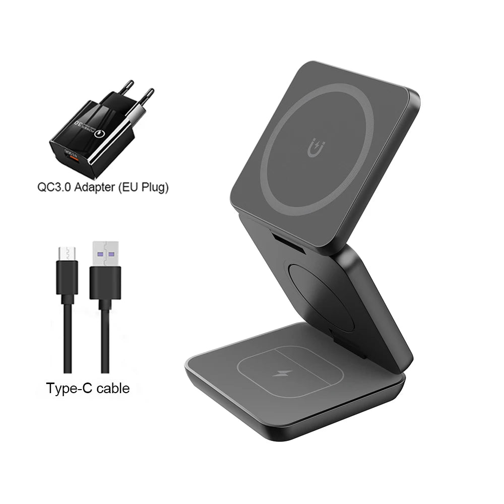 3-in-1 Foldable Magnetic Wireless Charging Station for Apple Devices - 16