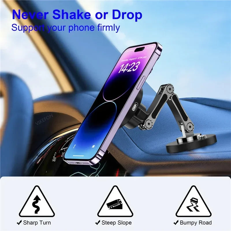 15W Magnetic Car Wireless Charger Mount for iPhone 15 14 13 12 Series