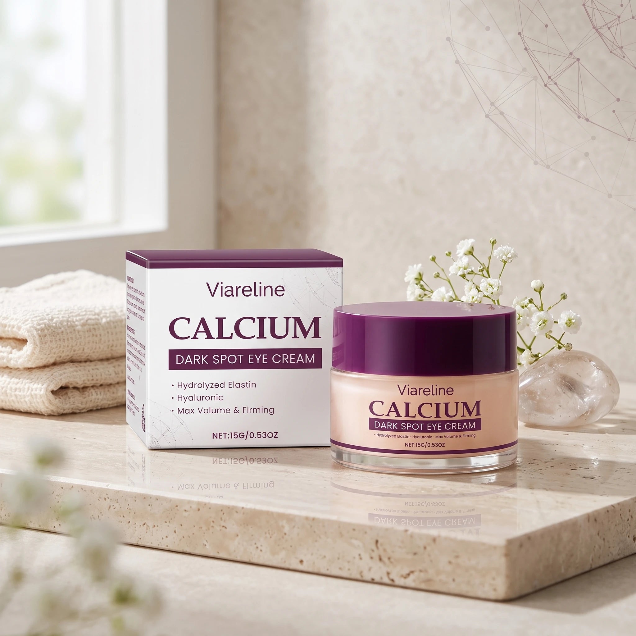 Calcium Dark Spot Eye Cream - Firming & Hydrating Under Eye Repair Treatment - 3