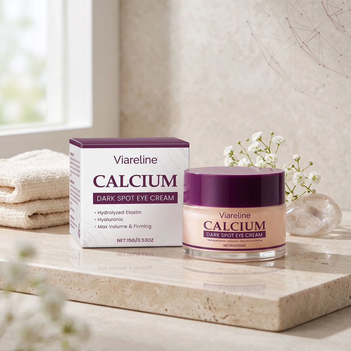 Calcium Dark Spot Eye Cream - Firming & Hydrating Under Eye Repair Treatment