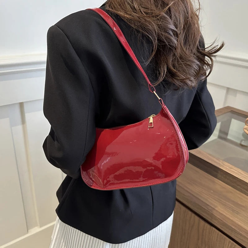 Luxury Solid Leather Shoulder Bag