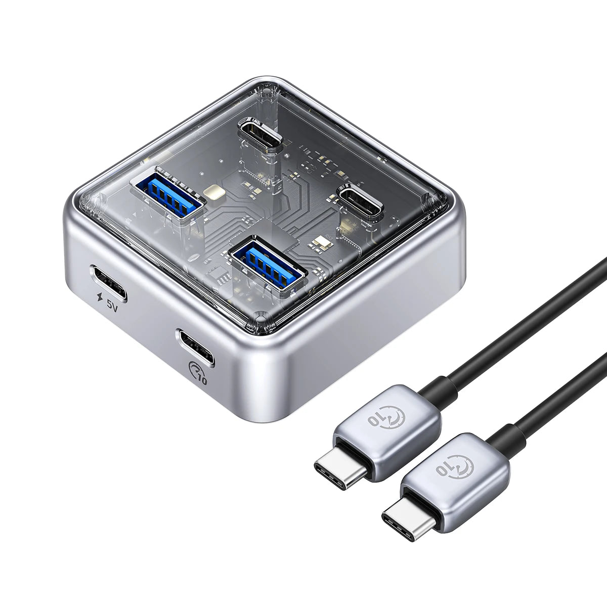 ORICO 6-in-1 USB 3.2 Hub 10Gbps High-Speed Data Transfer & SD/TF Reader - 9