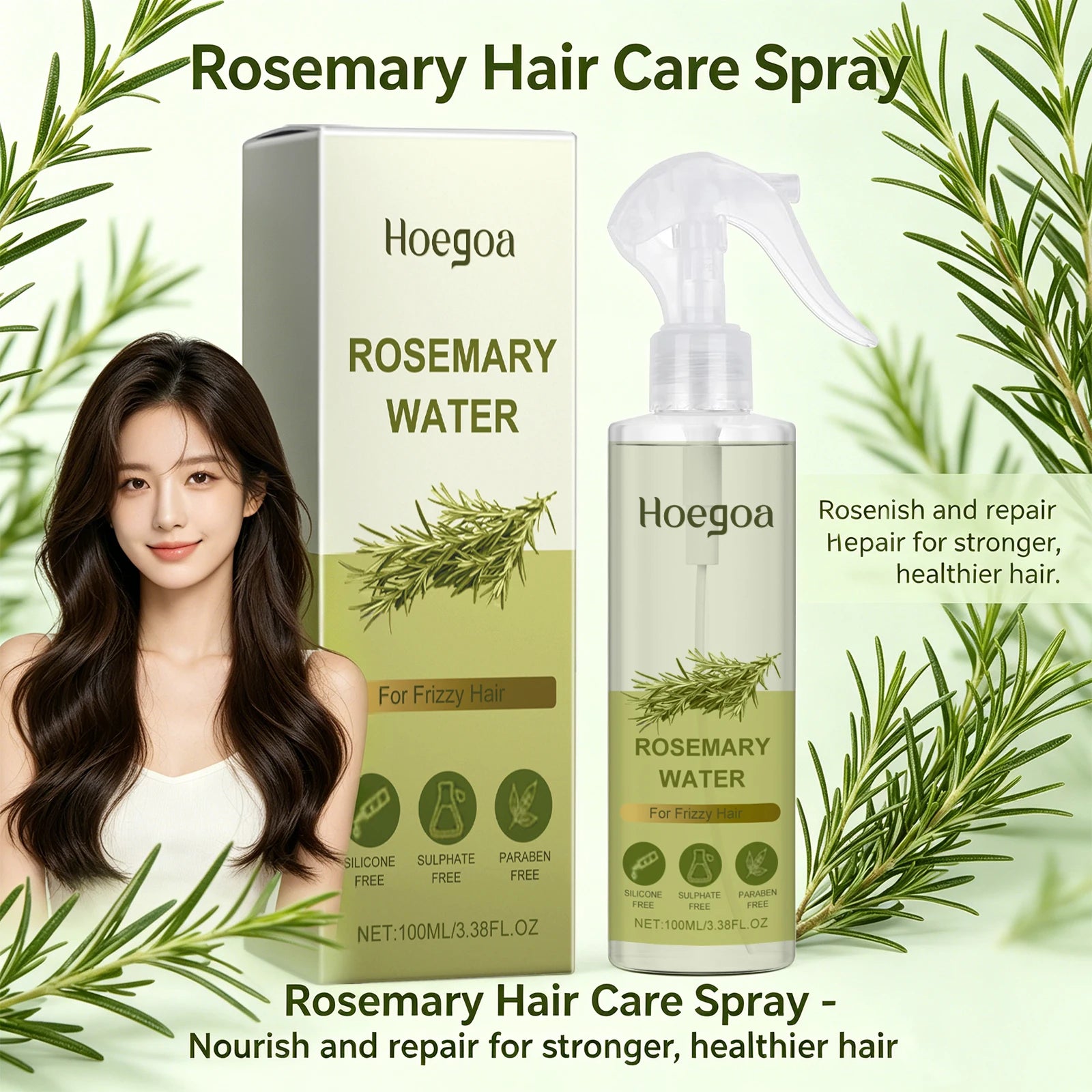Rosemary Hair Strengthening & Frizz Control Spray for Healthy Hair Growth - 2
