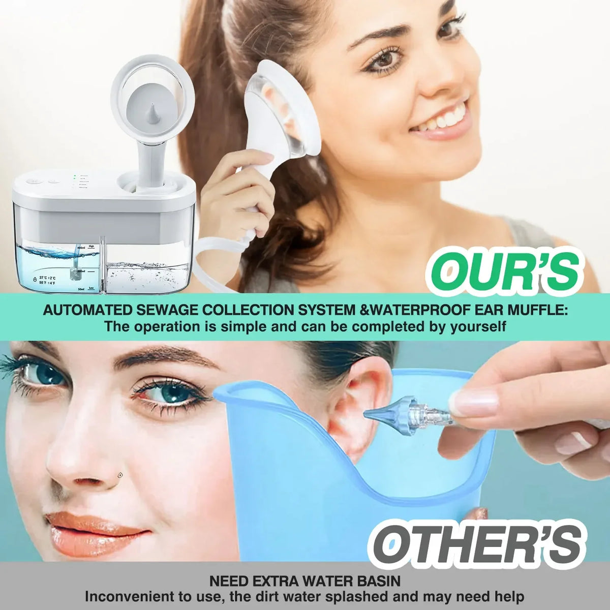 Electric Ear Wax Removal Irrigation System - Safe & Gentle Ear Cleaner