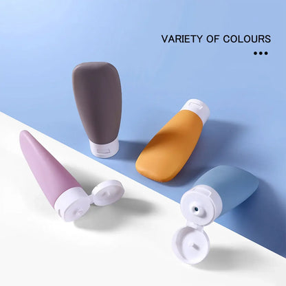 Leak-Proof Silicone Travel Bottles - Refillable Squeezable Containers for Toiletries