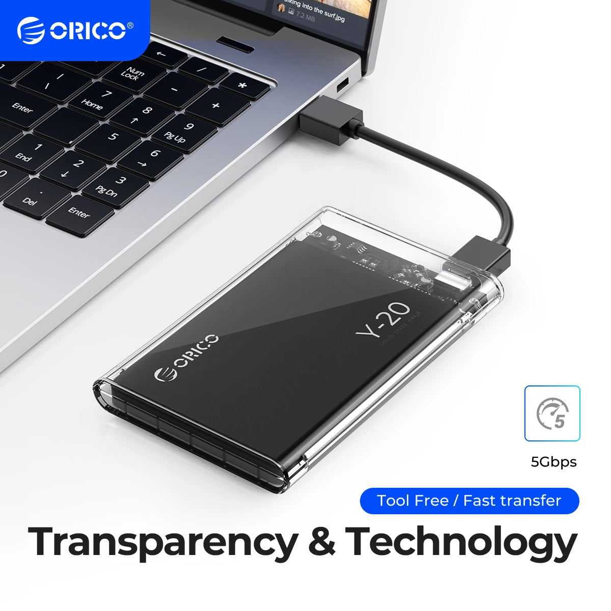 2.5" SATA to USB 3.0 External Hard Drive Enclosure Case for SSD/HDD