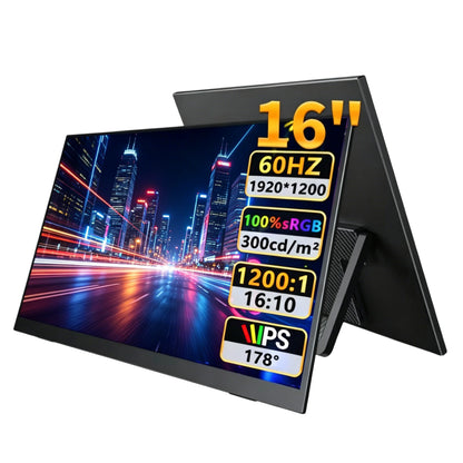 16" FHD Portable Touch Monitor IPS 1200P Display with Kickstand & VESA