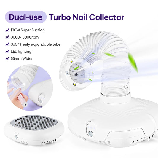 Nail Dust Collector Vacuum Extractor with Adjustable Tube