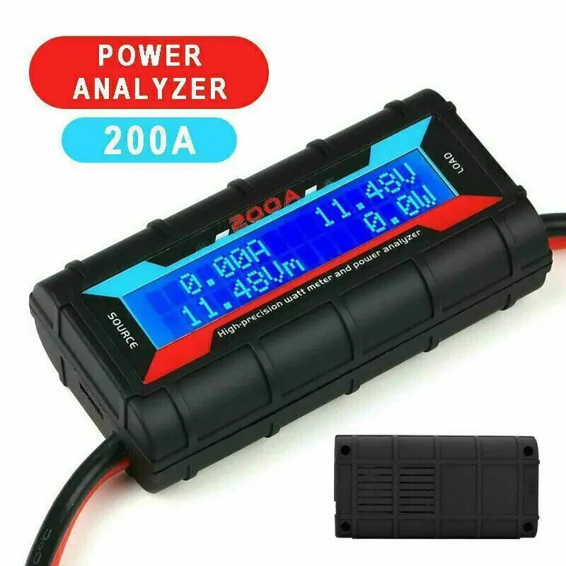 200A LCD Digital Watt Meter & Power Analyzer for RC Battery & Solar Systems