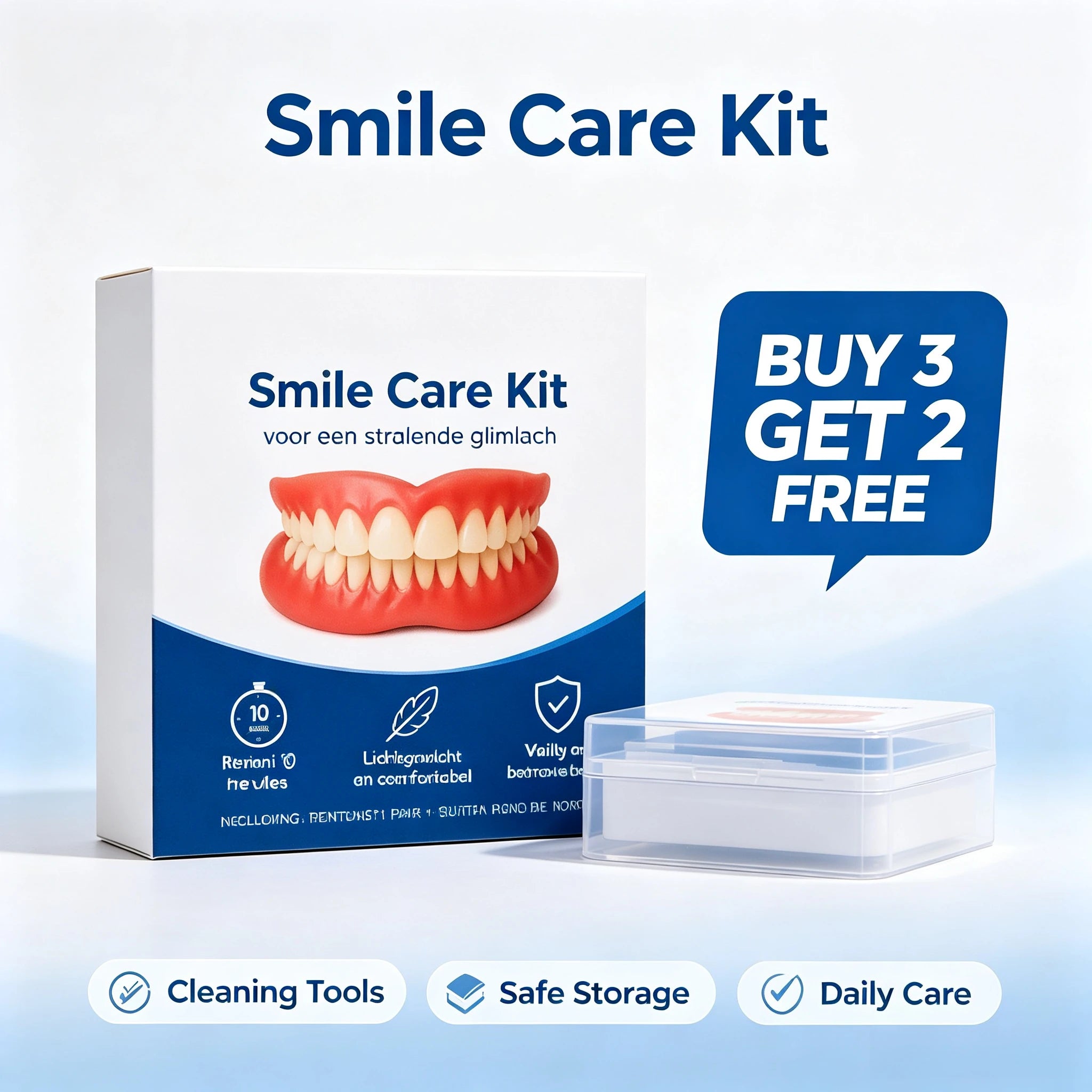 Comfort Fit Cosmetic Smile Veneers - Upper & Lower Realistic Dental Teeth Set - 11