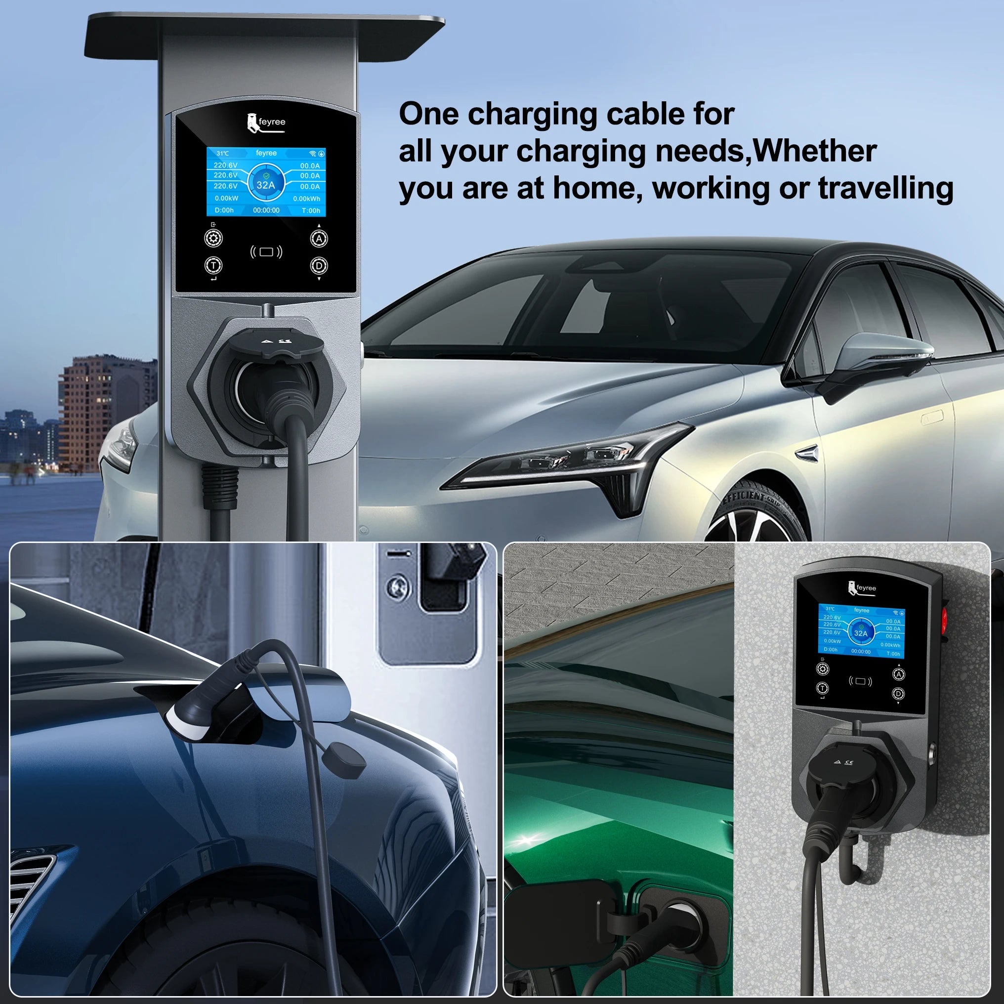 22KW Smart EV Wallbox Charger - WiFi App Control & Weatherproof EVSE - 14