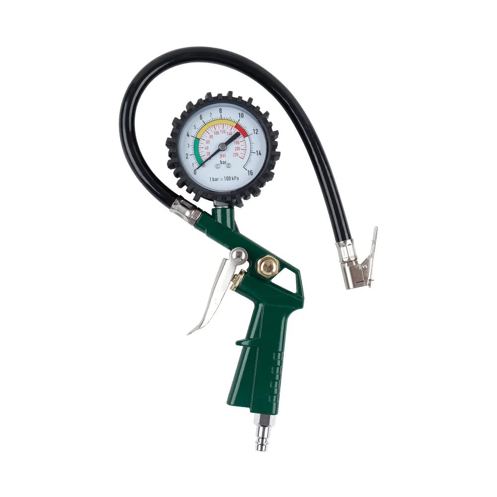 220 PSI Tire Inflator with Pressure Gauge & Air Hose for Cars & Motorcycles
