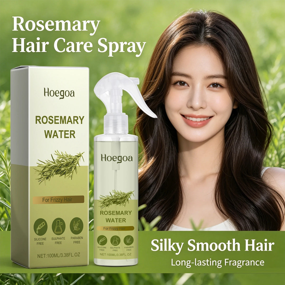 Rosemary Hair Strengthening & Frizz Control Spray for Healthy Hair Growth