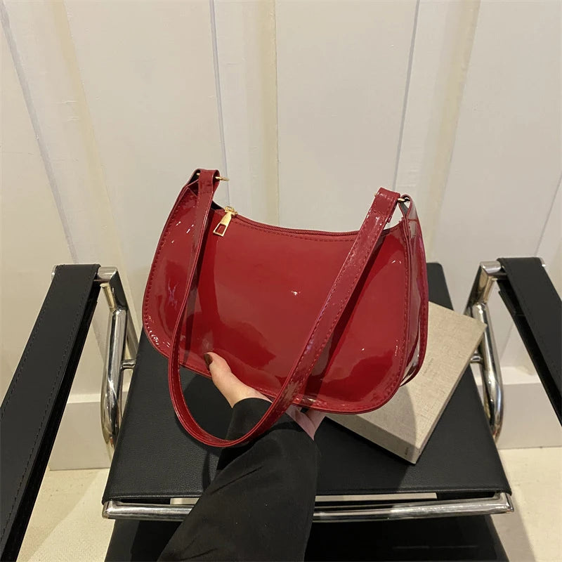 Luxury Solid Leather Shoulder Bag