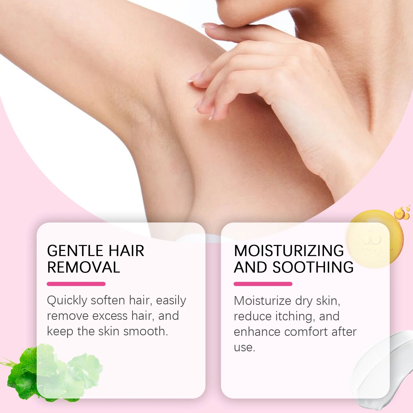 Gentle Body Hair Removal Cream & Soothing Aftershave Oil Set - 9