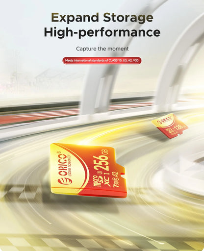 ORICO 256GB Micro SD Card - Ultra-Fast 4K UHD V30 Memory for Dash Cams & Drones