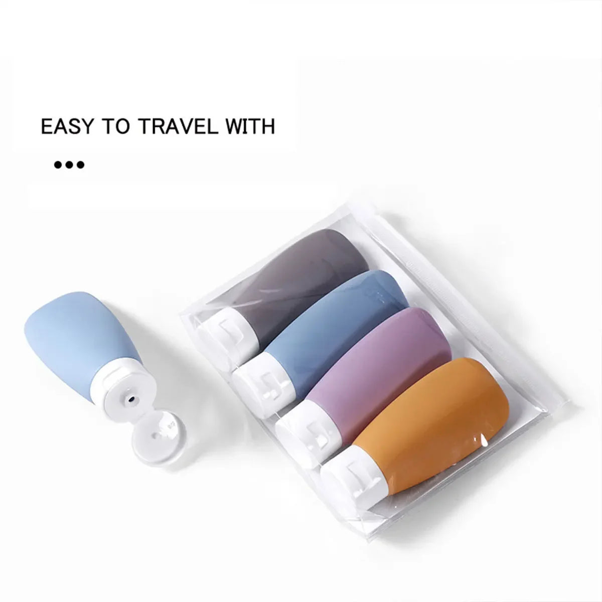Leak-Proof Silicone Travel Bottles - Refillable Squeezable Containers for Toiletries - 2