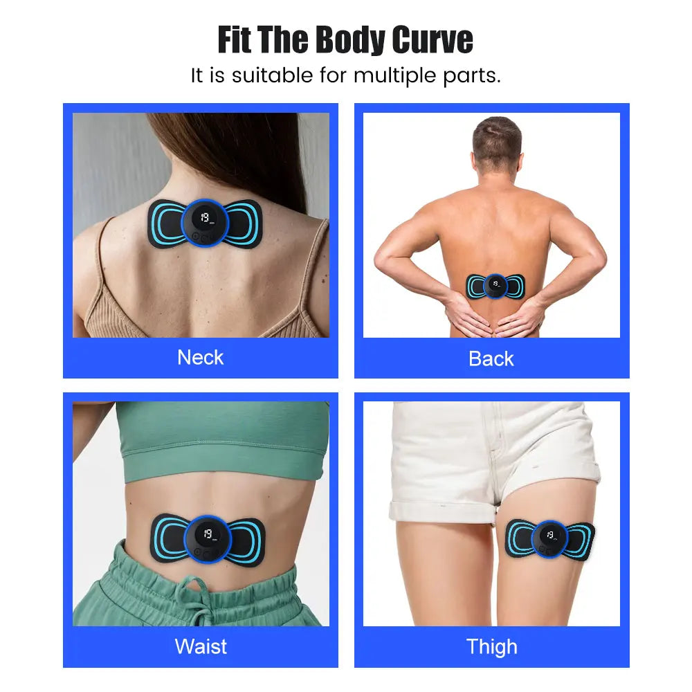 Mini EMS Neck & Body Massager - Portable TENS Muscle Stimulator