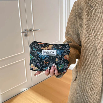 Luxury Retro Floral Canvas Clutch