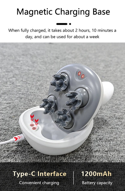 Electric Scalp Massager - Portable Waterproof Head & Body Kneading Device
