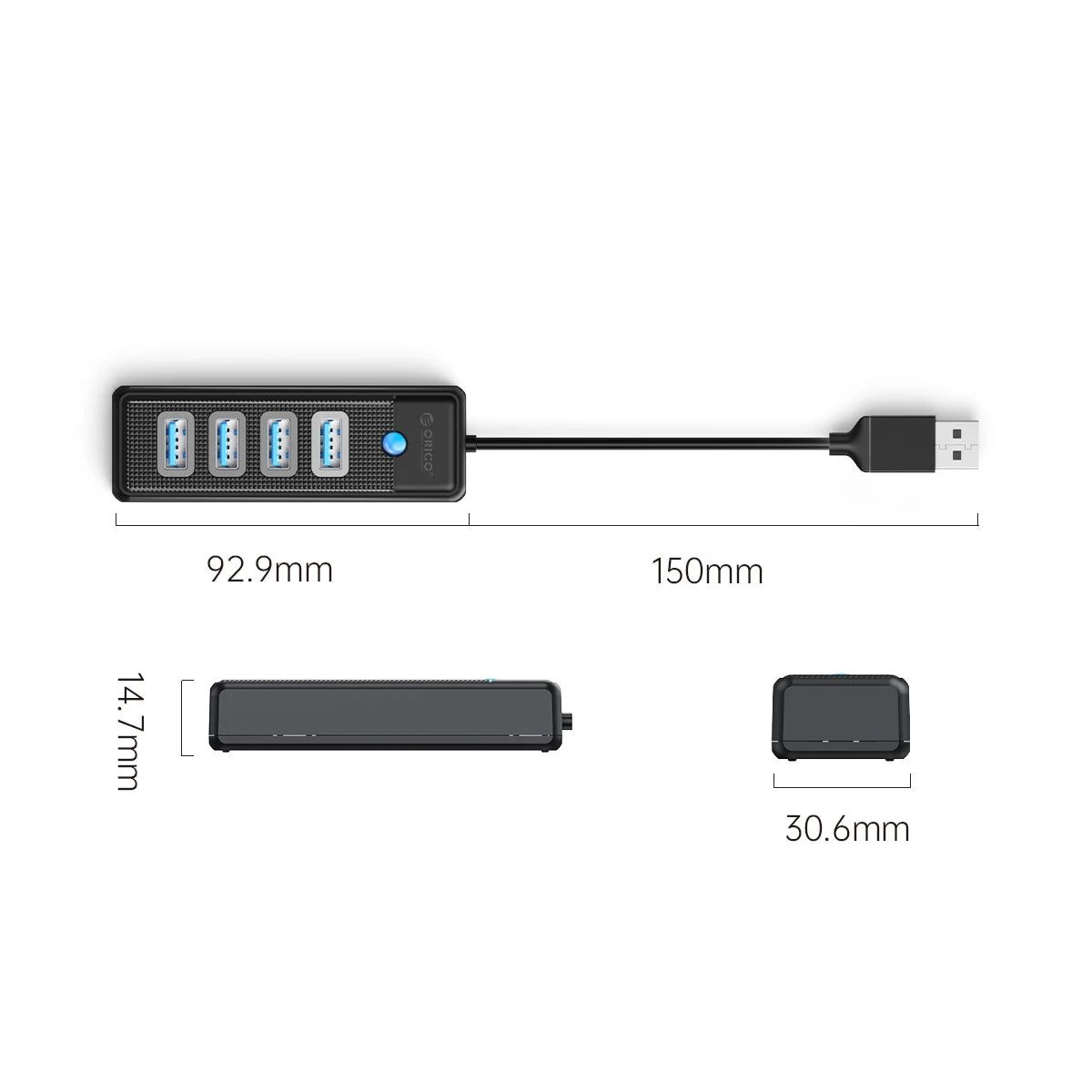 4-Port USB 3.0 Hub High-Speed Data Splitter for PC Laptop Desktop - 21