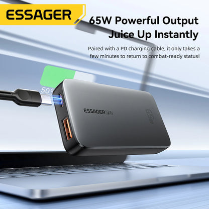 65W Ultra-Thin GaN Fast Travel Charger - PD 3.0 Dual-Port Wall Adapter