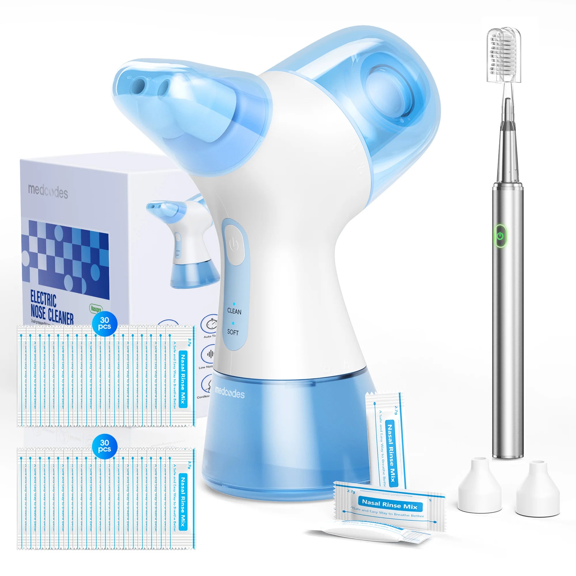 Electric Nasal Irrigator & Sonic Toothbrush Combo for Sinus Relief - 29