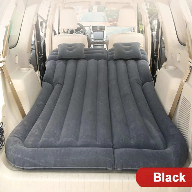 Universal Inflatable Car Air Mattress - Travel Bed & Portable Camping Mat with Pillows