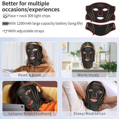 7-Color LED Face & Neck Mask – Wireless Silicone Phototherapy Rejuvenation Device