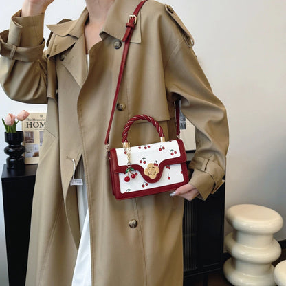 Luxury Cherry Print Satchel