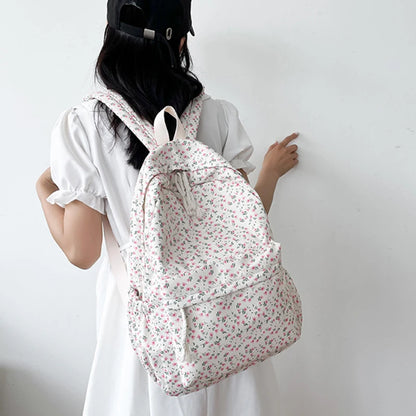 Luxury Floral Nylon School Backpack