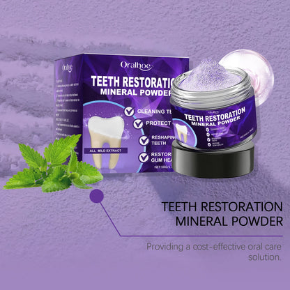 Purple Teeth Whitening Powder - Deep Stain Removal & Enamel Repair Formula