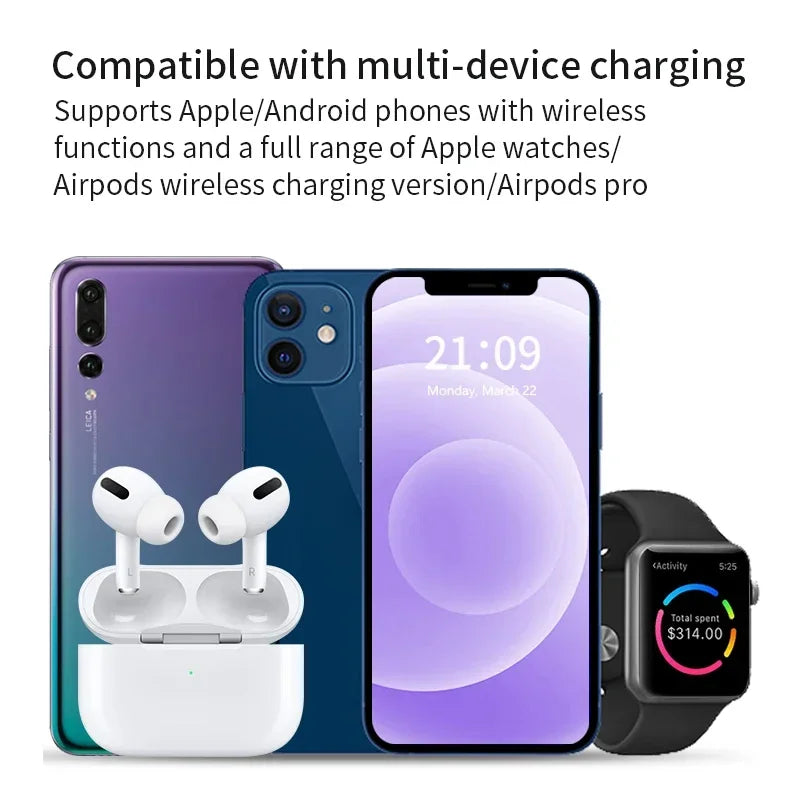 3-in-1 Foldable Wireless Charging Station for iPhone, Apple Watch & AirPods - 21