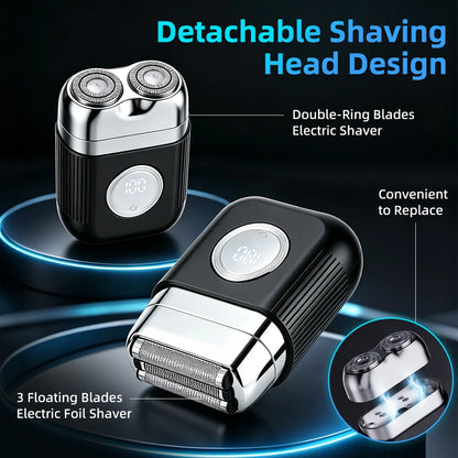 Portable Electric Foil Shaver - Waterproof Wet & Dry Beard Trimmer for Men
