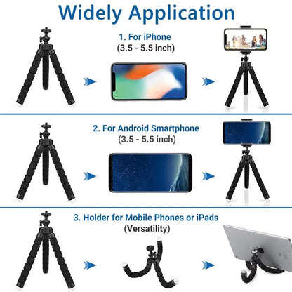 Flexible Octopus Mini Tripod for Smartphones, Cameras & Webcams