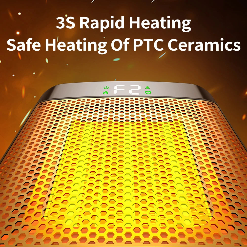 Portable PTC Ceramic Electric Space Heater with LED Display and Timer - 4