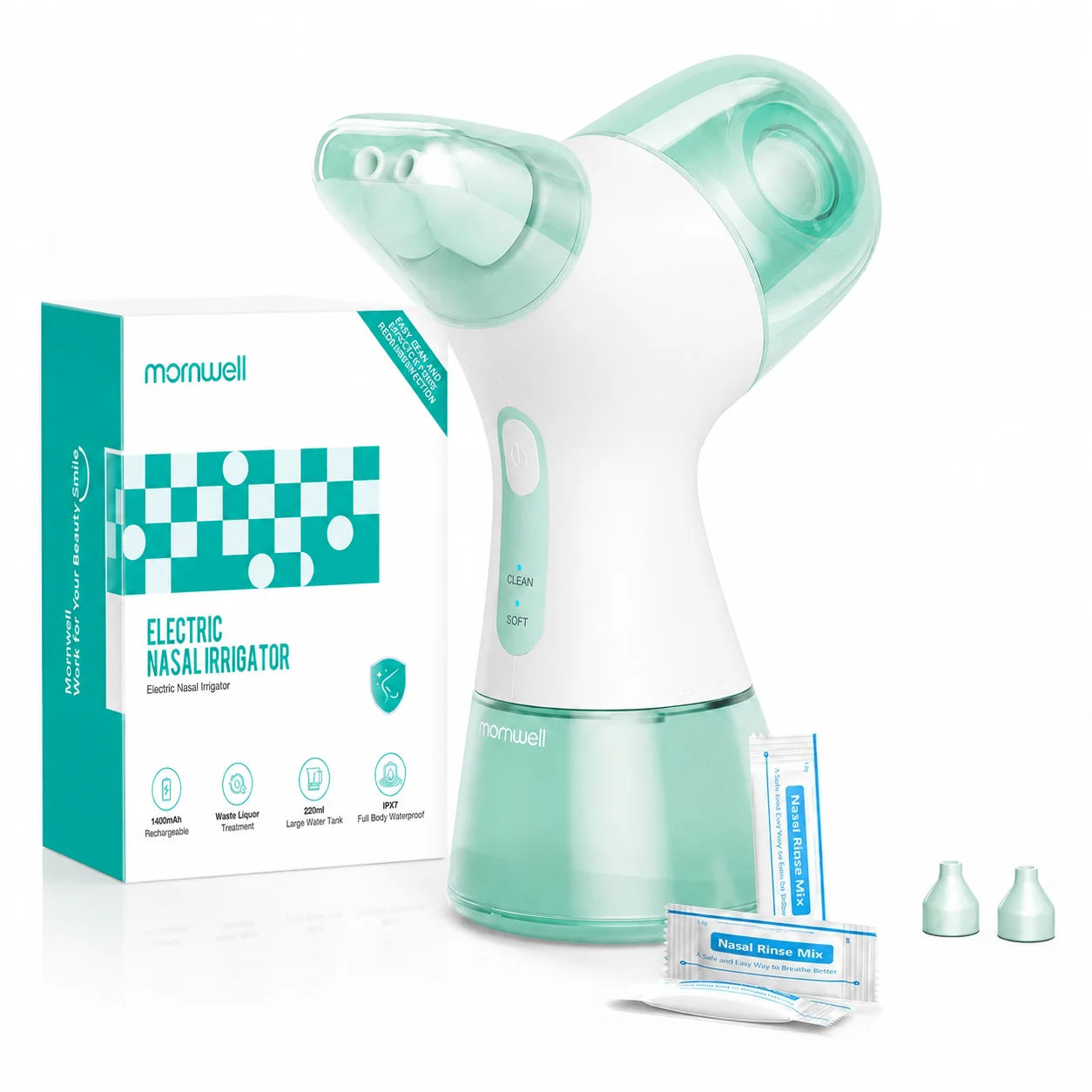 Electric Nasal Irrigation System - Automatic Sinus Rinse & Nose Cleaner - 7