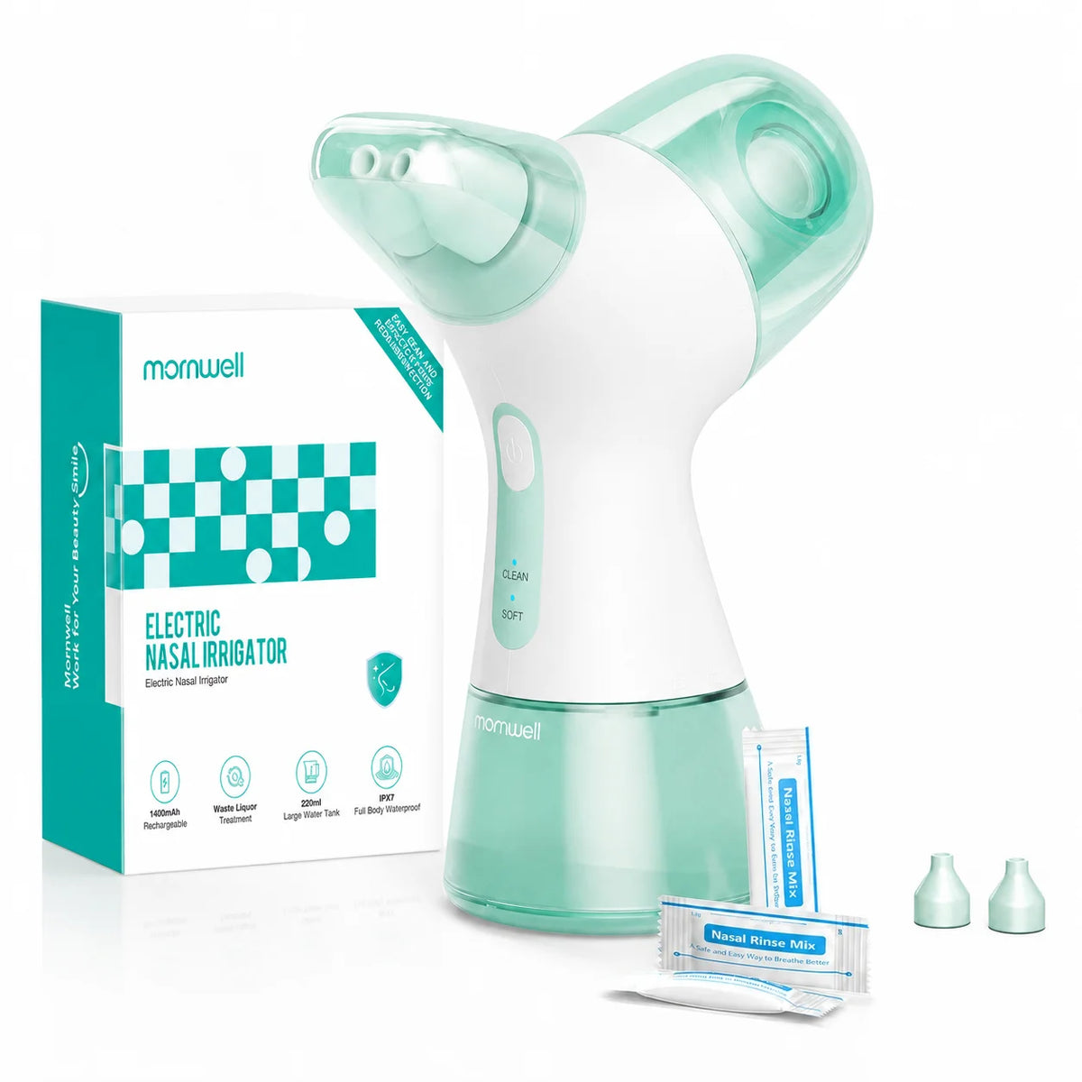 Electric Nasal Irrigation System - Automatic Sinus Rinse & Nose Cleaner