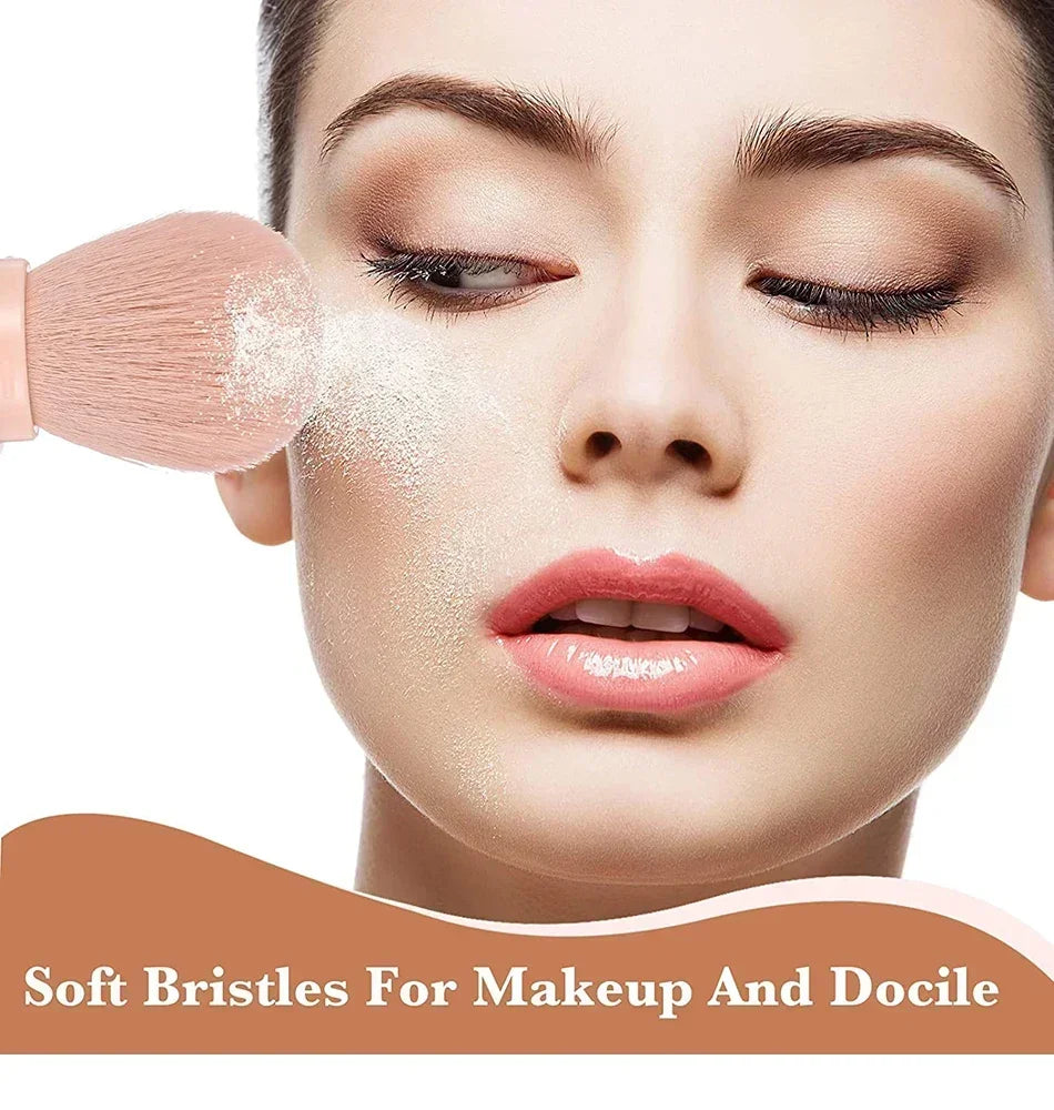 4-in-1 Retractable Travel Makeup Brush Set - Portable Face & Eye Tool Kit - 13