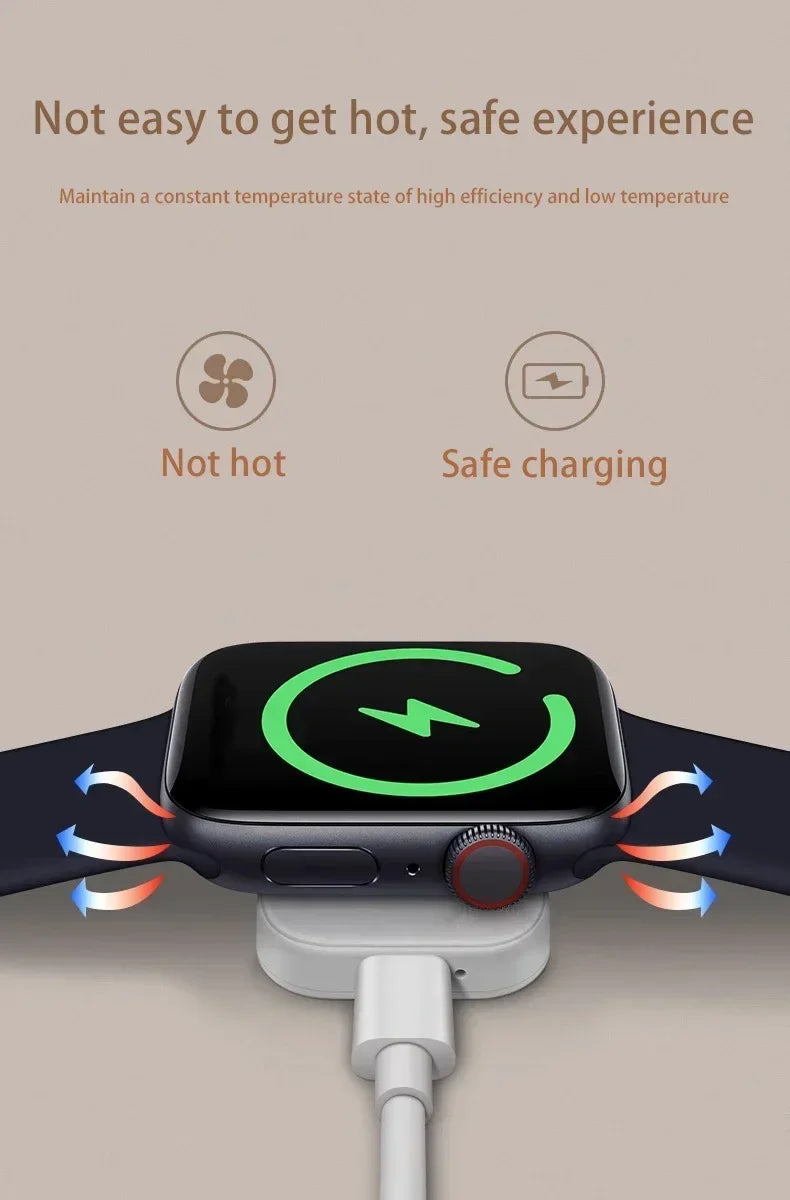 Portable Magnetic Wireless Fast Charger for All Apple Watch Series - 10