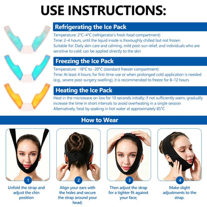 Reusable Face Ice Pack V-Line Lifting Bandage for Chin & Jawline Skin Care
