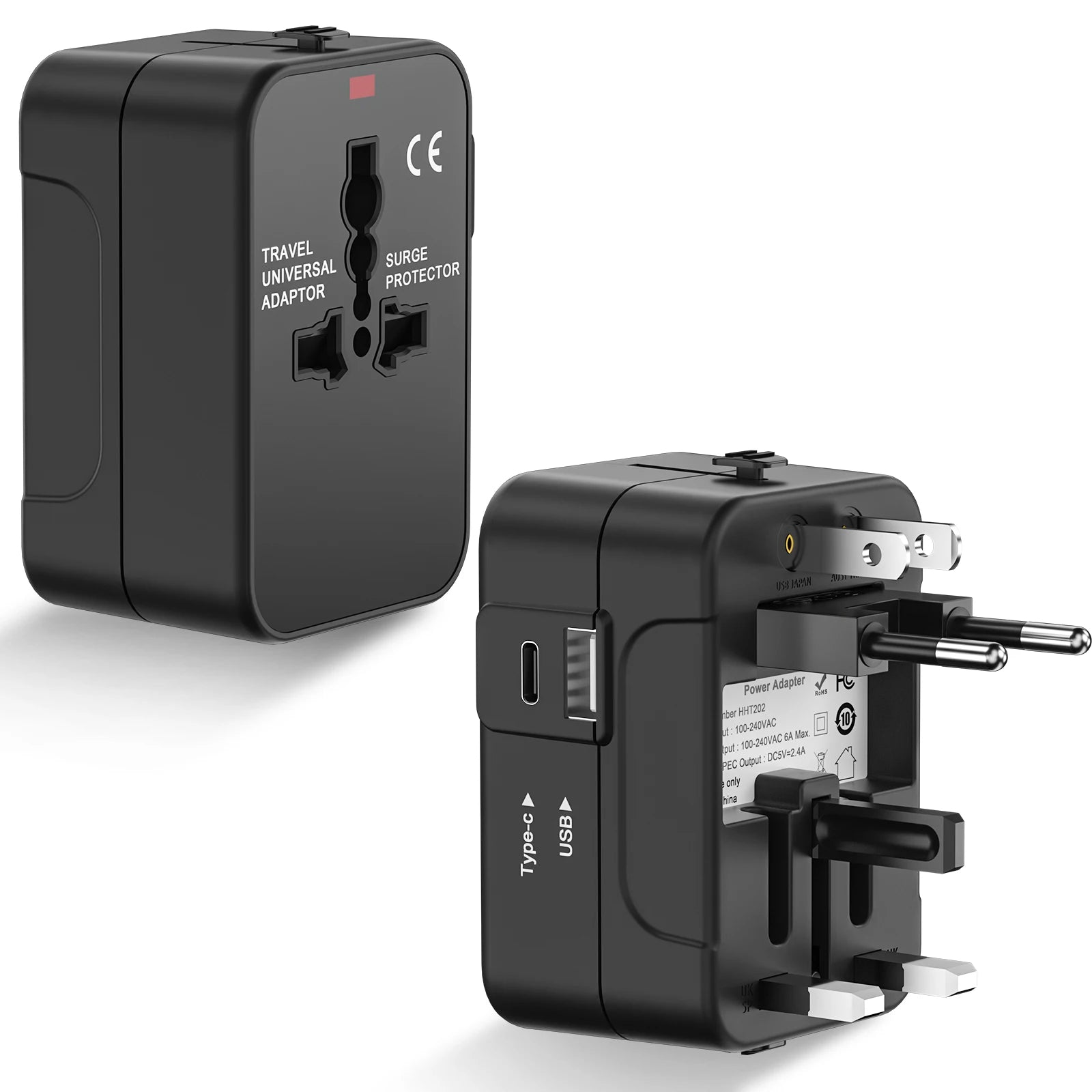 Universal All-in-One Travel Adapter with USB-C for Over 224 Countries - 1