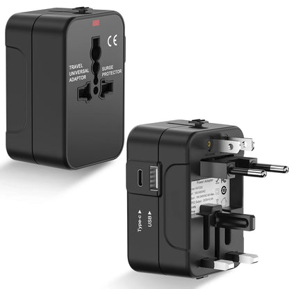 Universal All-in-One Travel Adapter with USB-C for Over 224 Countries