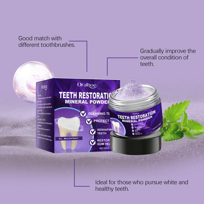 Purple Teeth Whitening Powder - Deep Stain Removal & Enamel Repair Formula