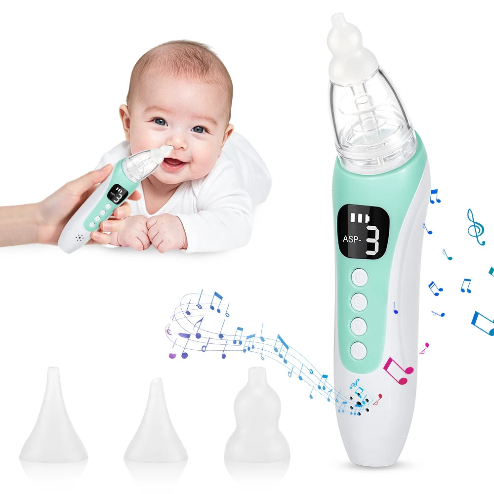 Electric Baby Nasal Aspirator with 3 Suction Levels and Soothing Music - 1