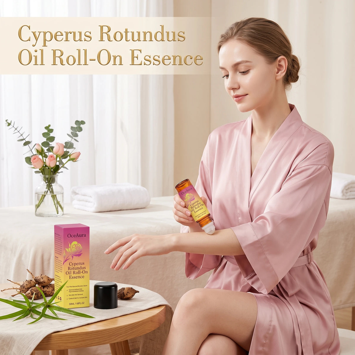 Cyperus Rotundus Roll-On Oil Essence for Post-Hair Removal Skin Soothing & Care