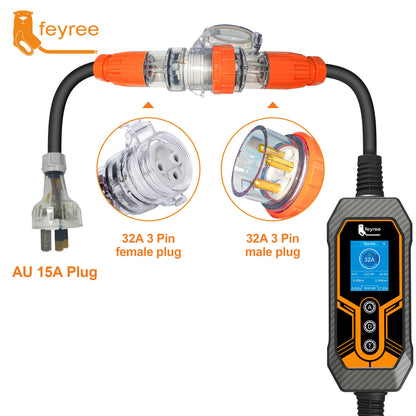 7KW Portable EV Charger Type 2, 32A Adjustable Smart WiFi Fast Car Charger