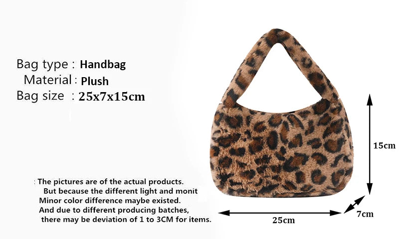 Luxury Leopard Print Plush Bag